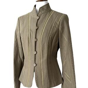 WORTH NY Vintage Jacket 12 Blazer Embroidered Large Bohemian Jacket Tailored